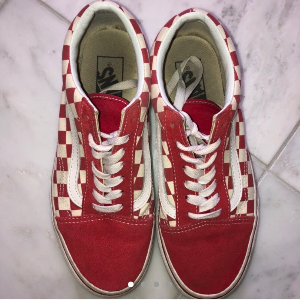 red checked vans